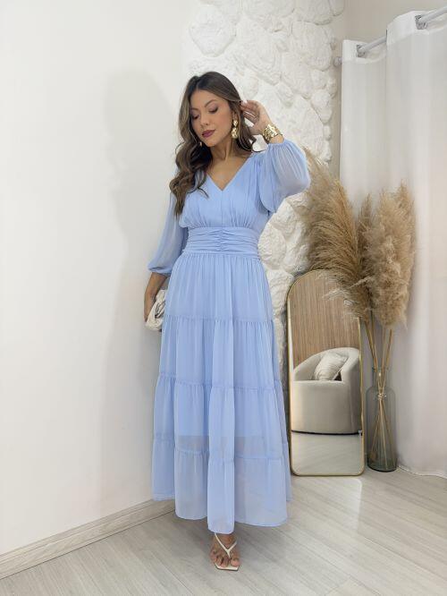 Vestido Paola Azul Claro