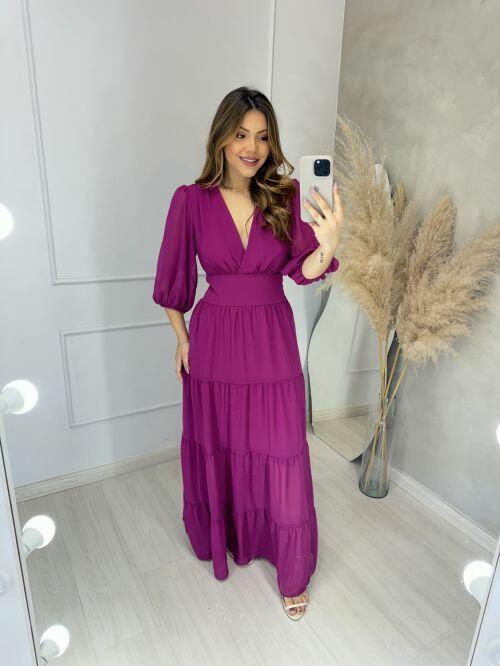 Vestido Helena Fúcsia