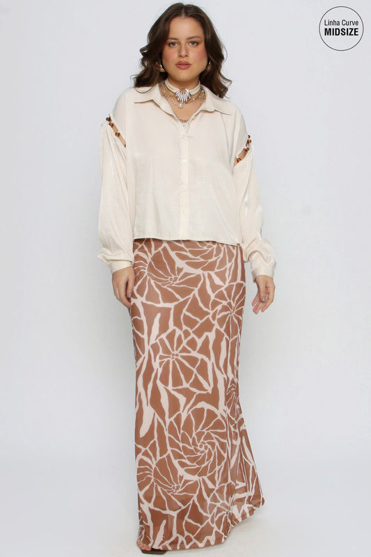 Saia Tule Mais Gata Ocre