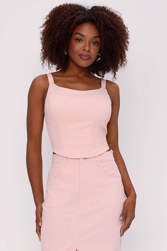 Blusa Corset Rosa Frost