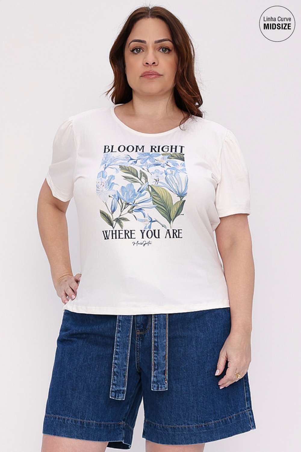 T Shirt Bloom Mais Gata Azul Aura