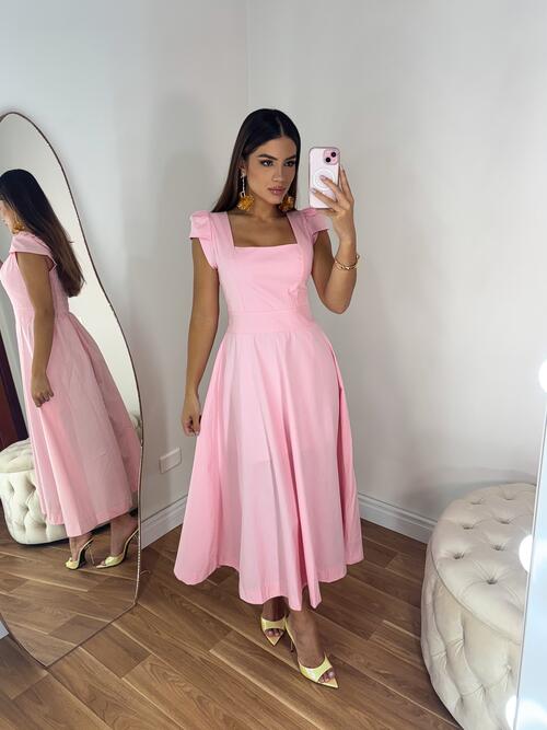 Vestido Rafaela Rosa Claro