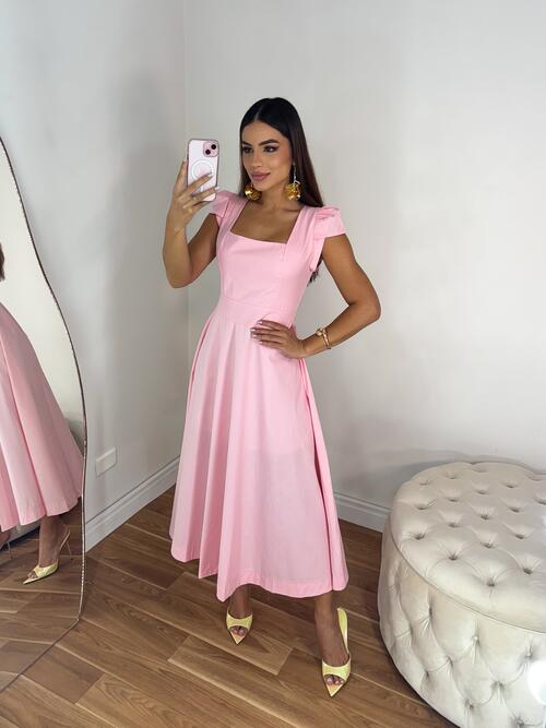 Vestido Rafaela Rosa Claro