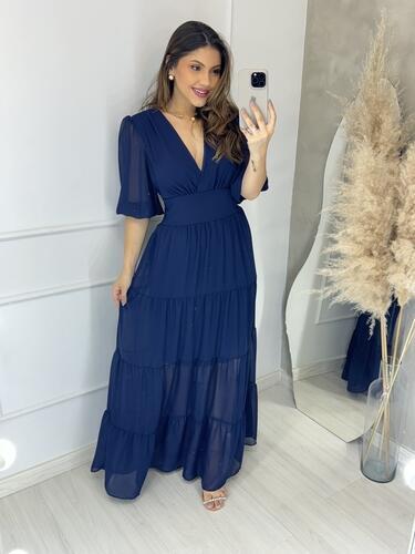 Vestido Helena Azul Marinho