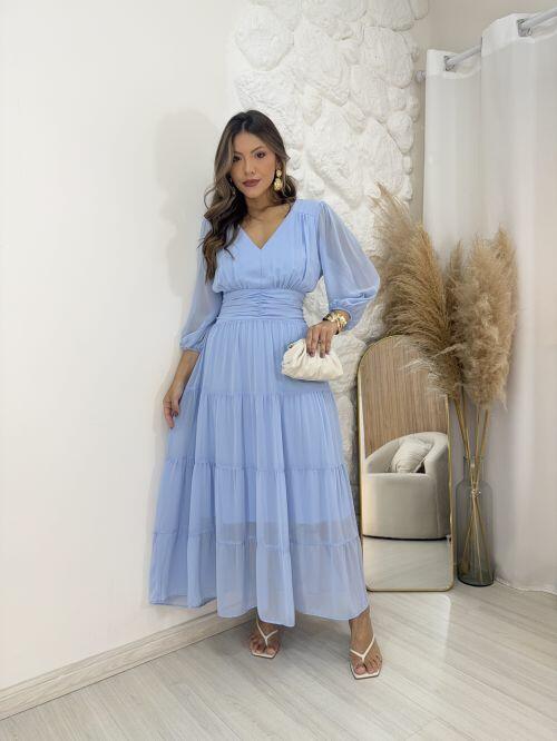 Vestido Paola Azul Claro