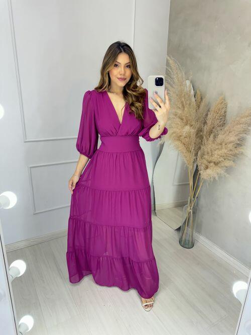 Vestido Helena Fúcsia